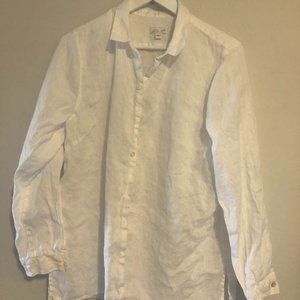 J Jill Love Linen Long Sleeve Shirt White